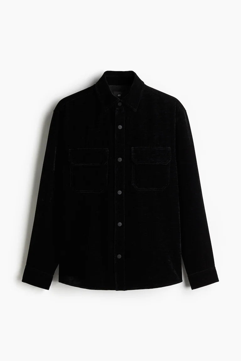 Regular Fit Velvet overshirt