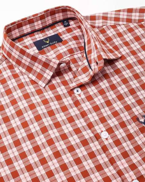 ALLEN SOLLY Men Checked Slim Fit Shirt