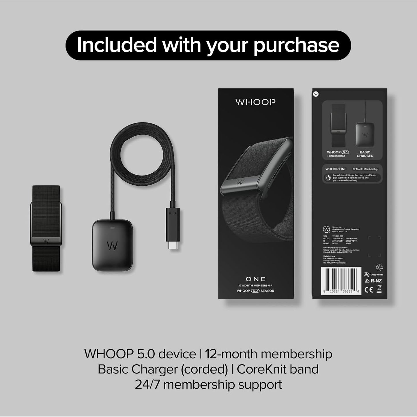 WHOOP One – 12-Month Membership – 5.0 Health and Fitness Wearable
