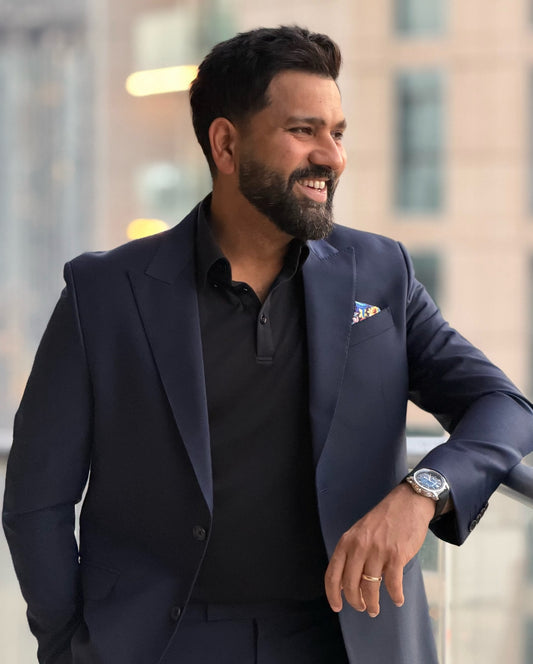 INVICTUS Slim Fit Notched Lapel Collar Textured Single Breasted Smart Casual Blazer