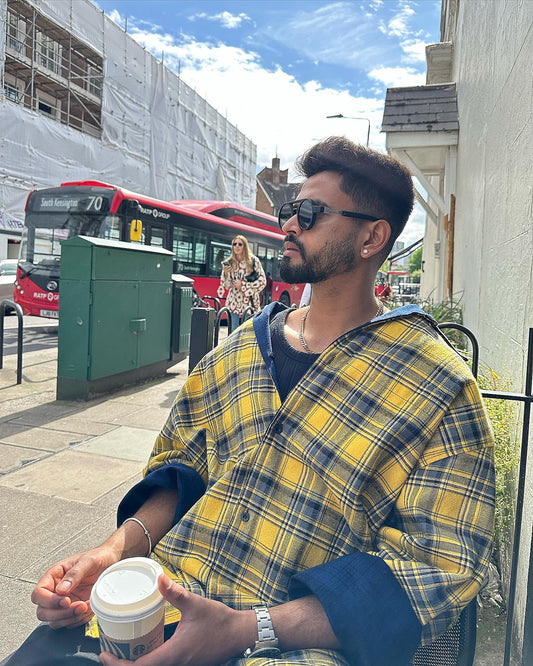 Relaxed Fit Checked Shirt The Bear House Yellow Cotton Relaxed Fit Checked Shir